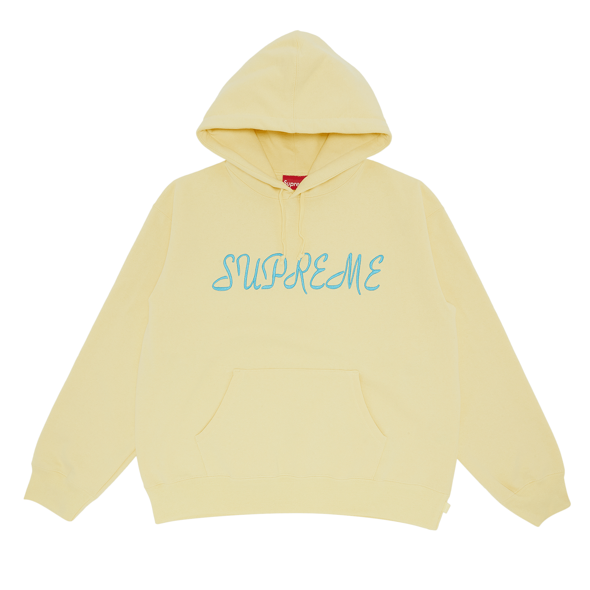 Supreme Script Hooded Sweatshirt 'Light Yellow'