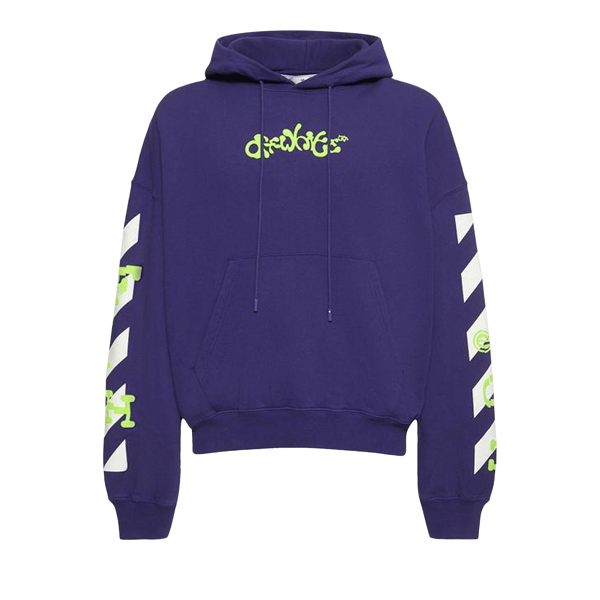 Off-White Opposite Arrow Boxy Hoodie 'Purple/Lime'