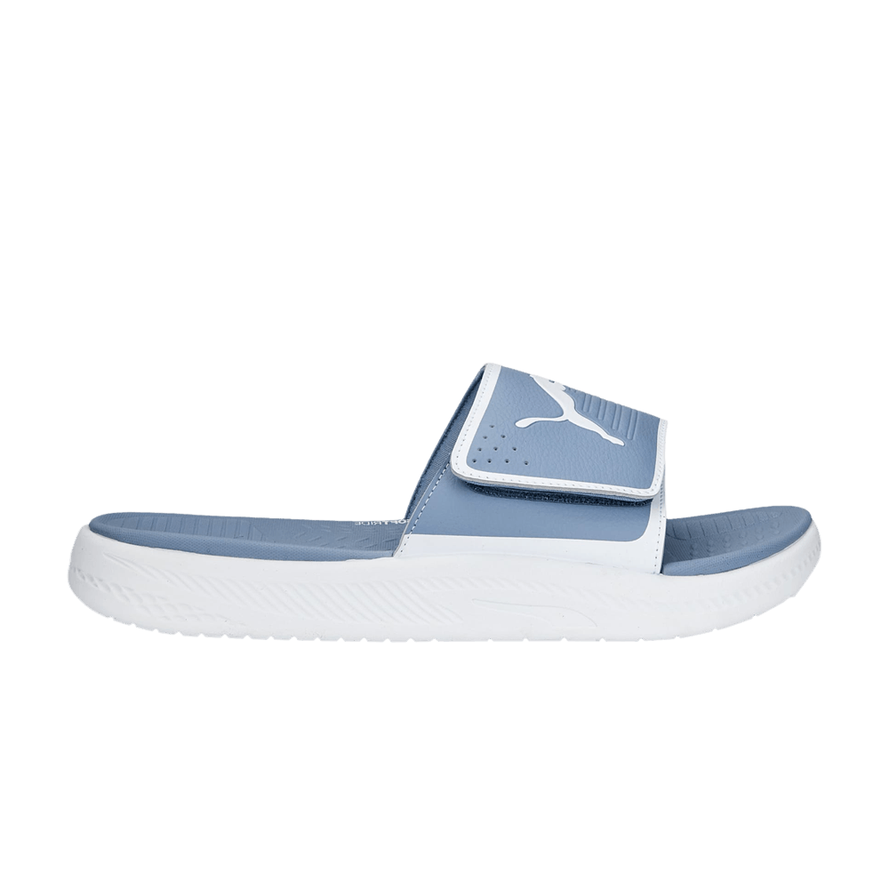 Pre-owned Puma Softride Slide 'filtered Ash White' In Blue