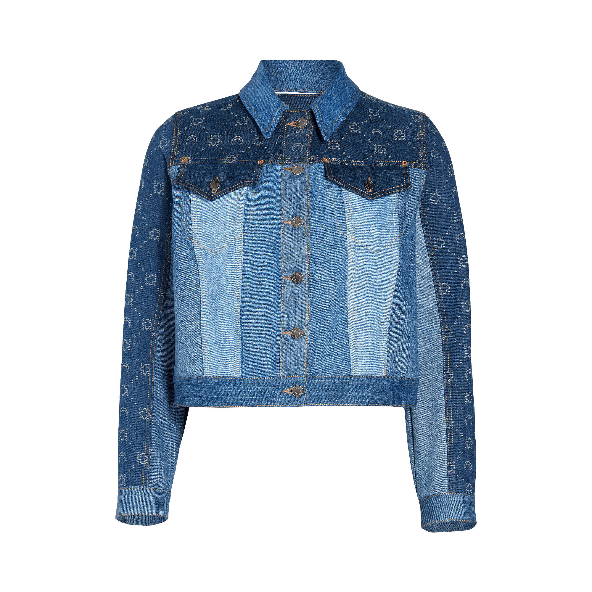 Marine Serre Regenerated Denim Moonogram Jacket 'Medium Dark Blue Moonogram'