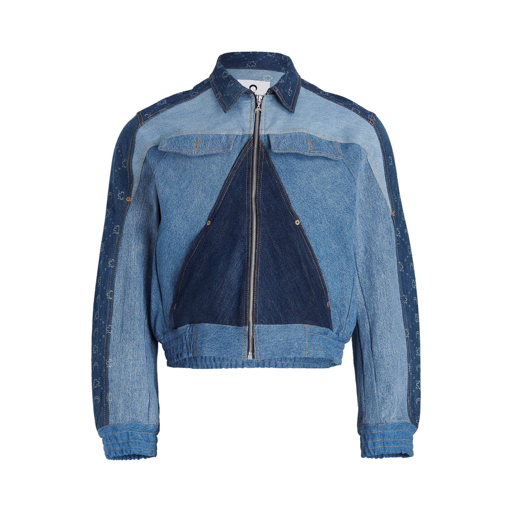 Marine Serre Regenerated Denim Moonogram Working Jacket 'Medium Dark Blue Moonogram'