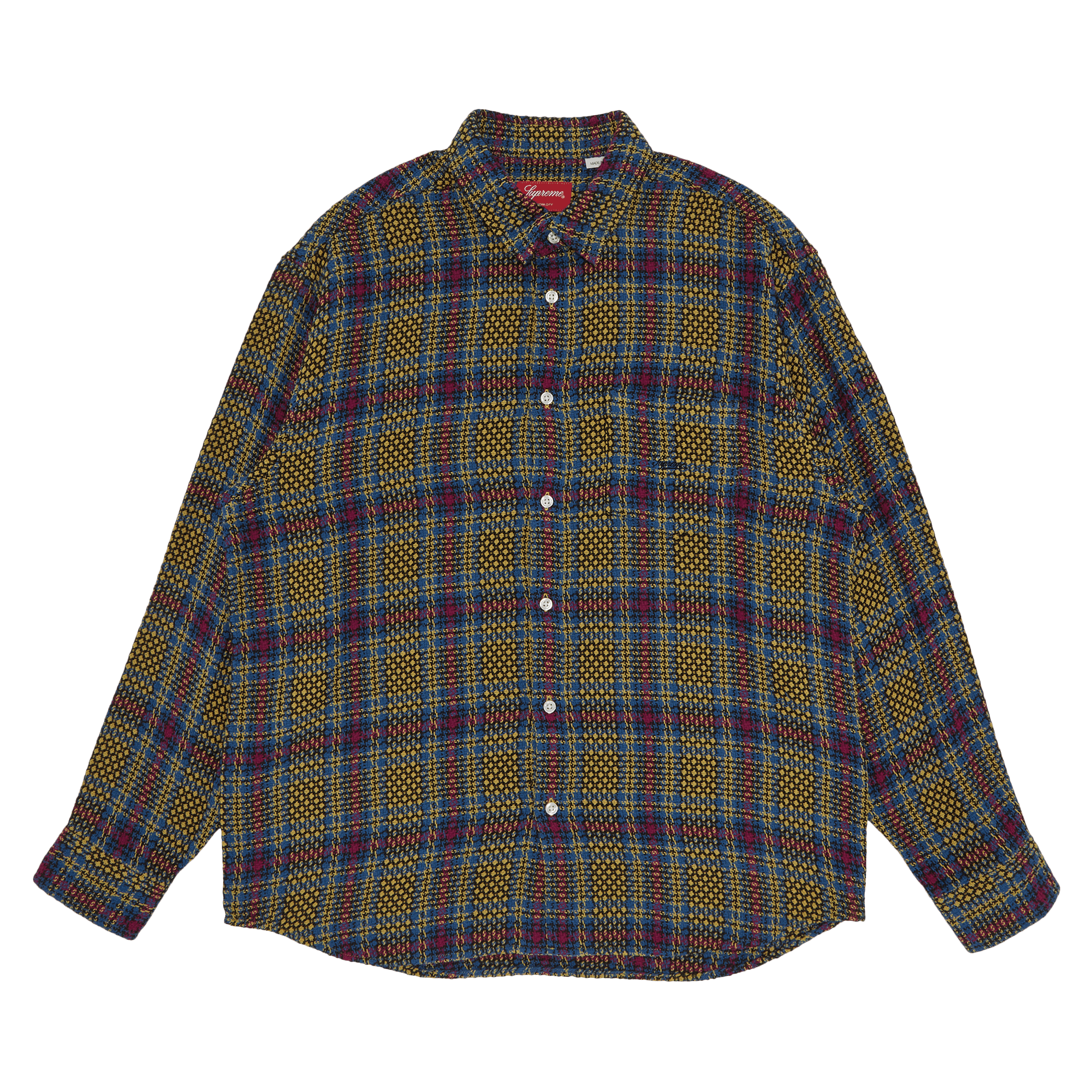 Supreme Basket Weave Plaid Shirt 'Yellow'