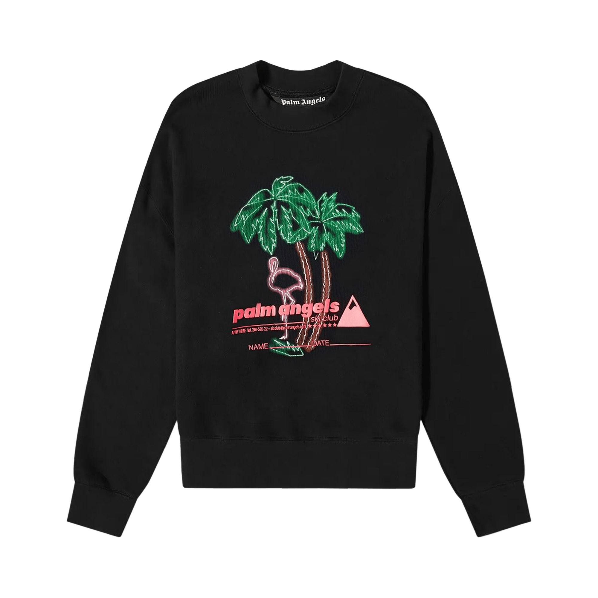 Palm Angels Ski Club Logo Print Sweatshirt 'Black/Multicolor'