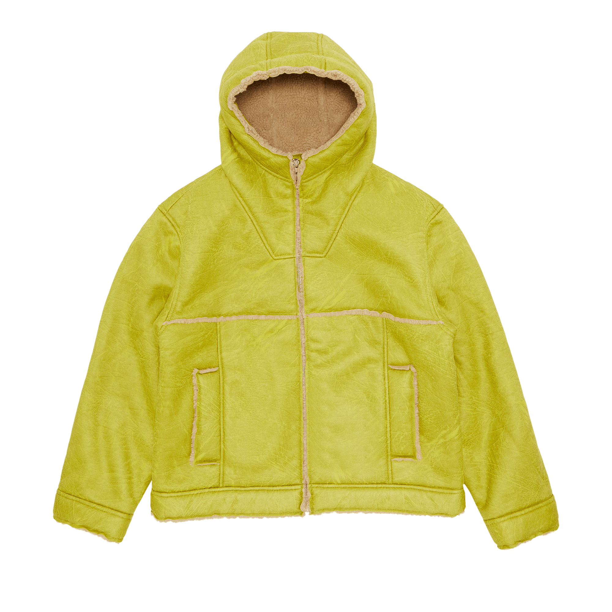 Supreme Faux Shearling Hooded Jacket 'Citrus'