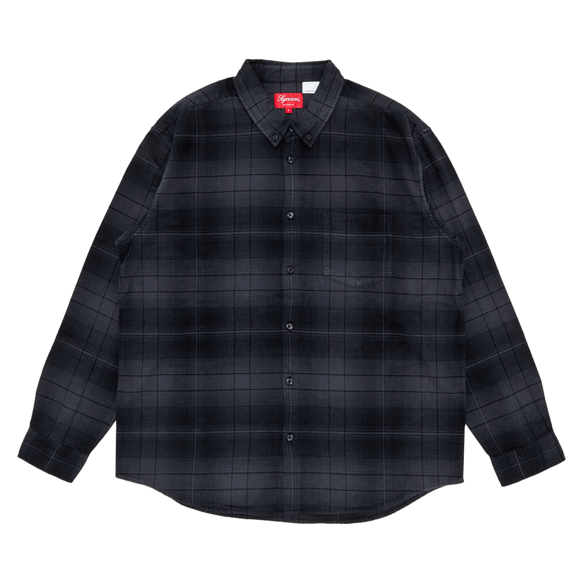 Supreme Shadow Plaid Flannel Shirt 'Black'