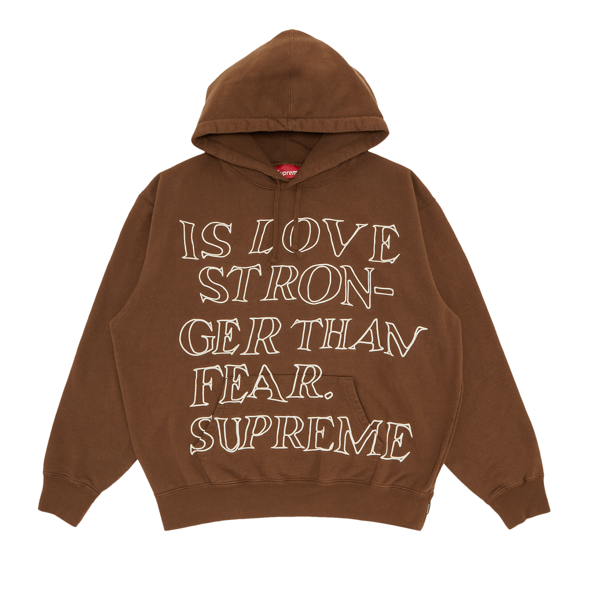 Supreme Stronger Than Fear Hooded Sweatshirt 'Olive Brown'