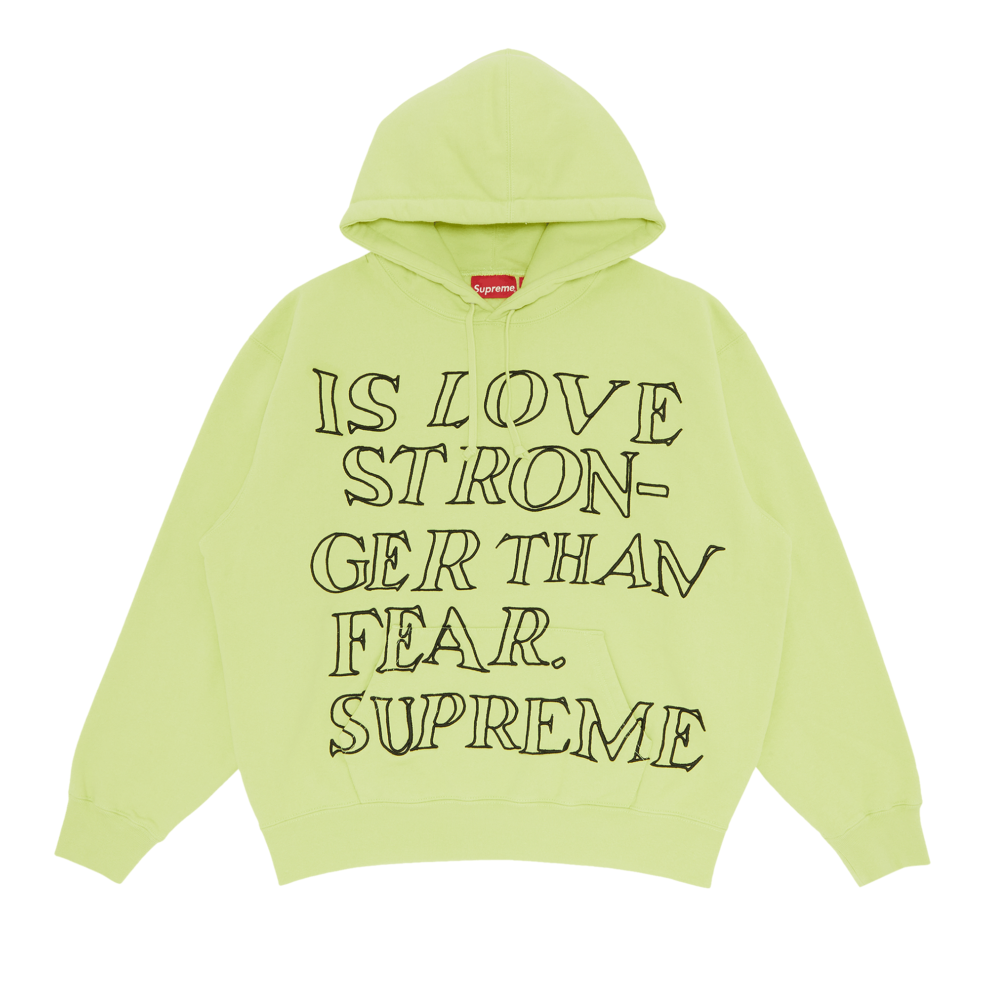 Supreme Stronger Than Fear Hooded Sweatshirt 'Lime'
