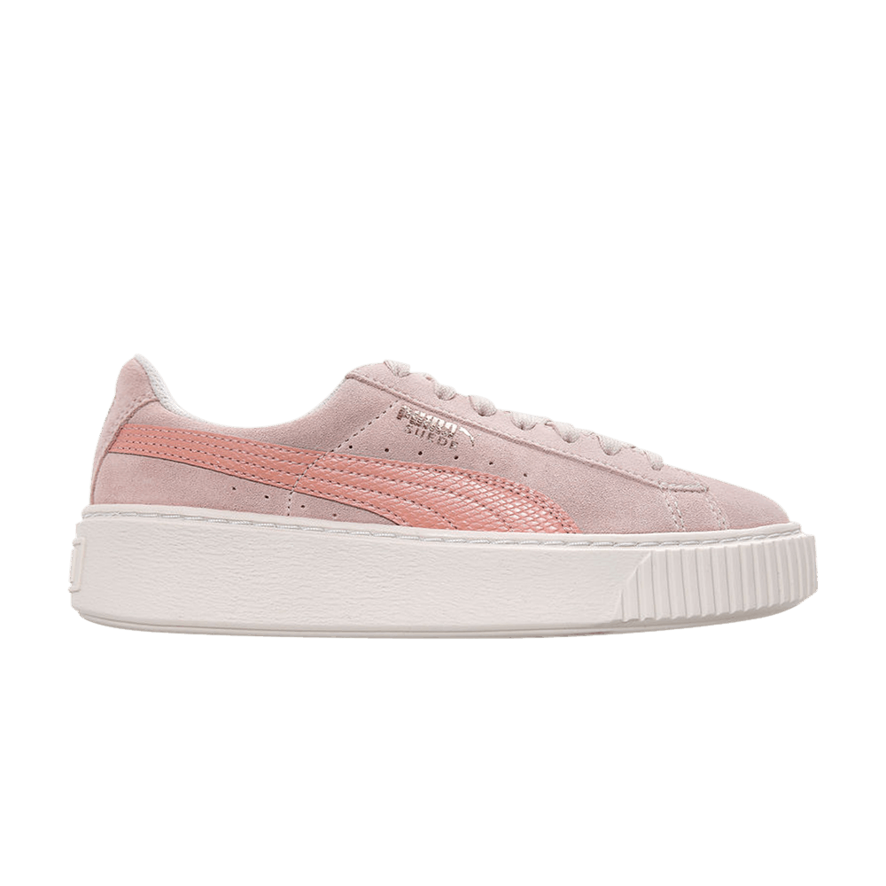 Pre-owned Puma Suede Platform Jr 'snake - Pearl' In Pink