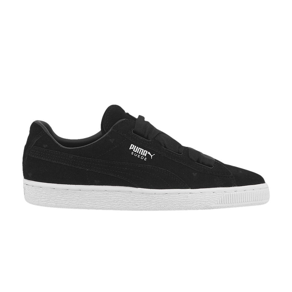 Pre-owned Puma Suede Heart Jr 'valentine - Black'