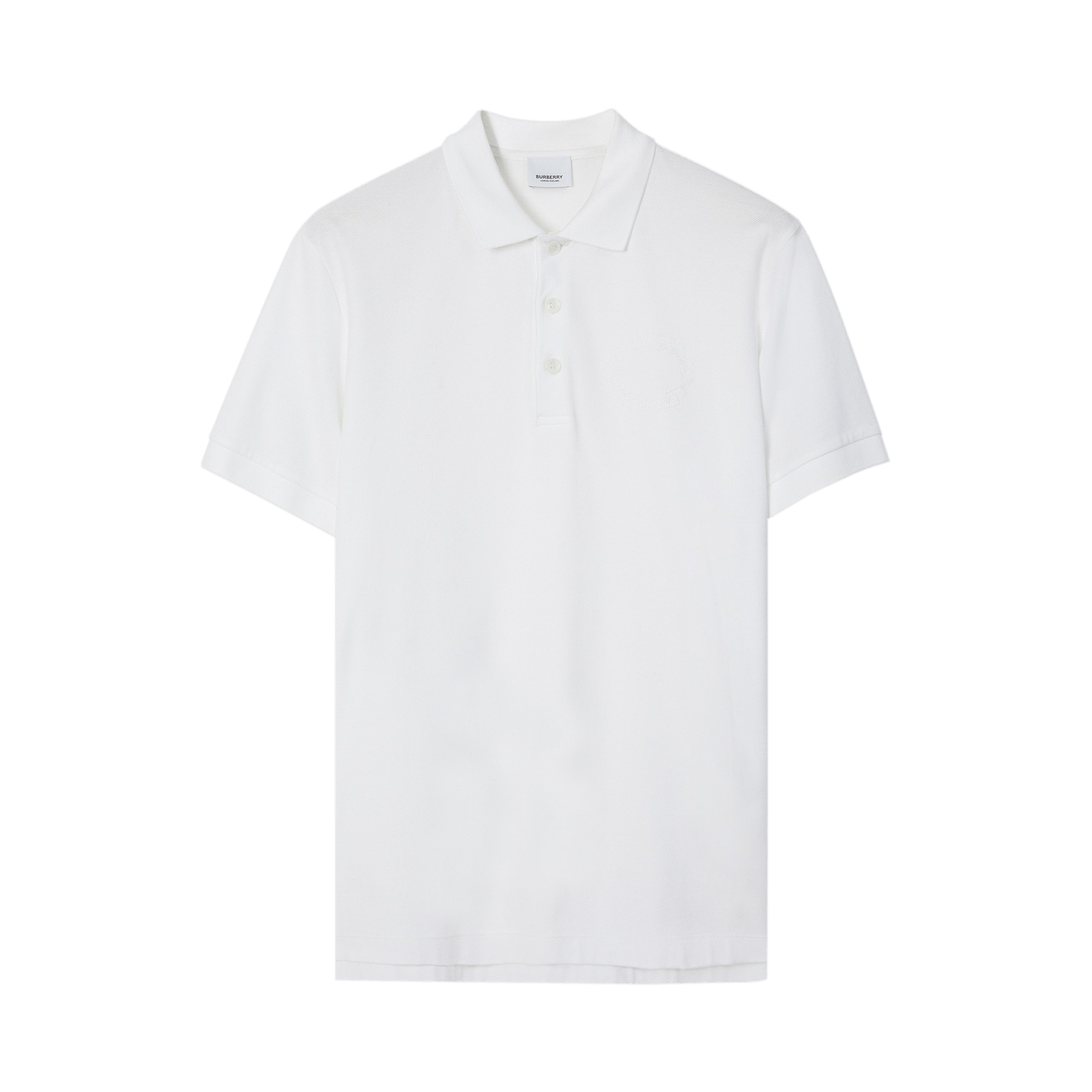 Pre-owned Burberry Embroidered Oak Leaf Crest Piqué Polo Shirt 'white'