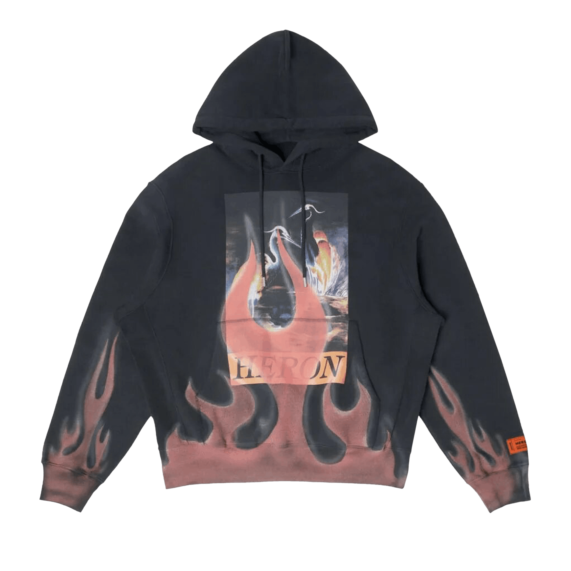 Buy Heron Preston Heron Law Flames Hoodie 'Black/Red