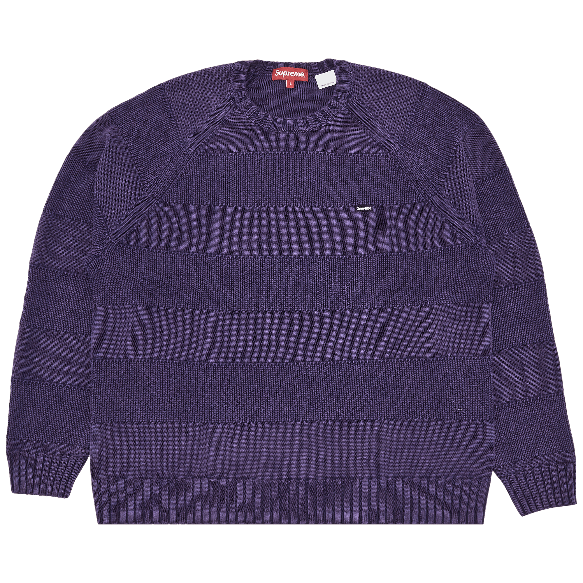 Supreme Small Box Stripe Sweater 'Purple'
