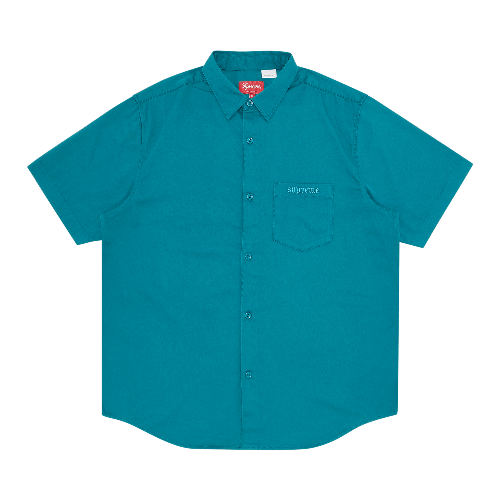 Supreme Croc Patch Short-Sleeve Work Shirt 'Teal'