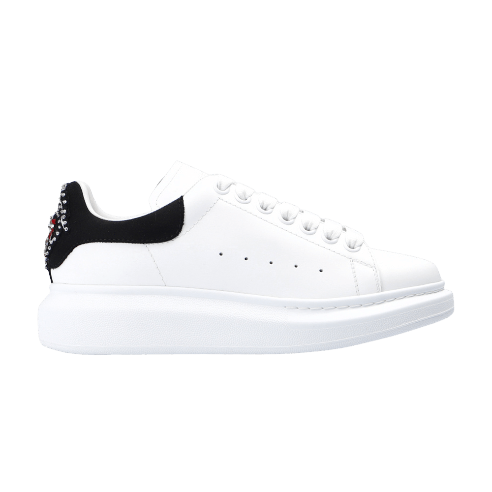 Alexander McQueen Wmns Oversized Sneaker 'White Black Heart Crystal'