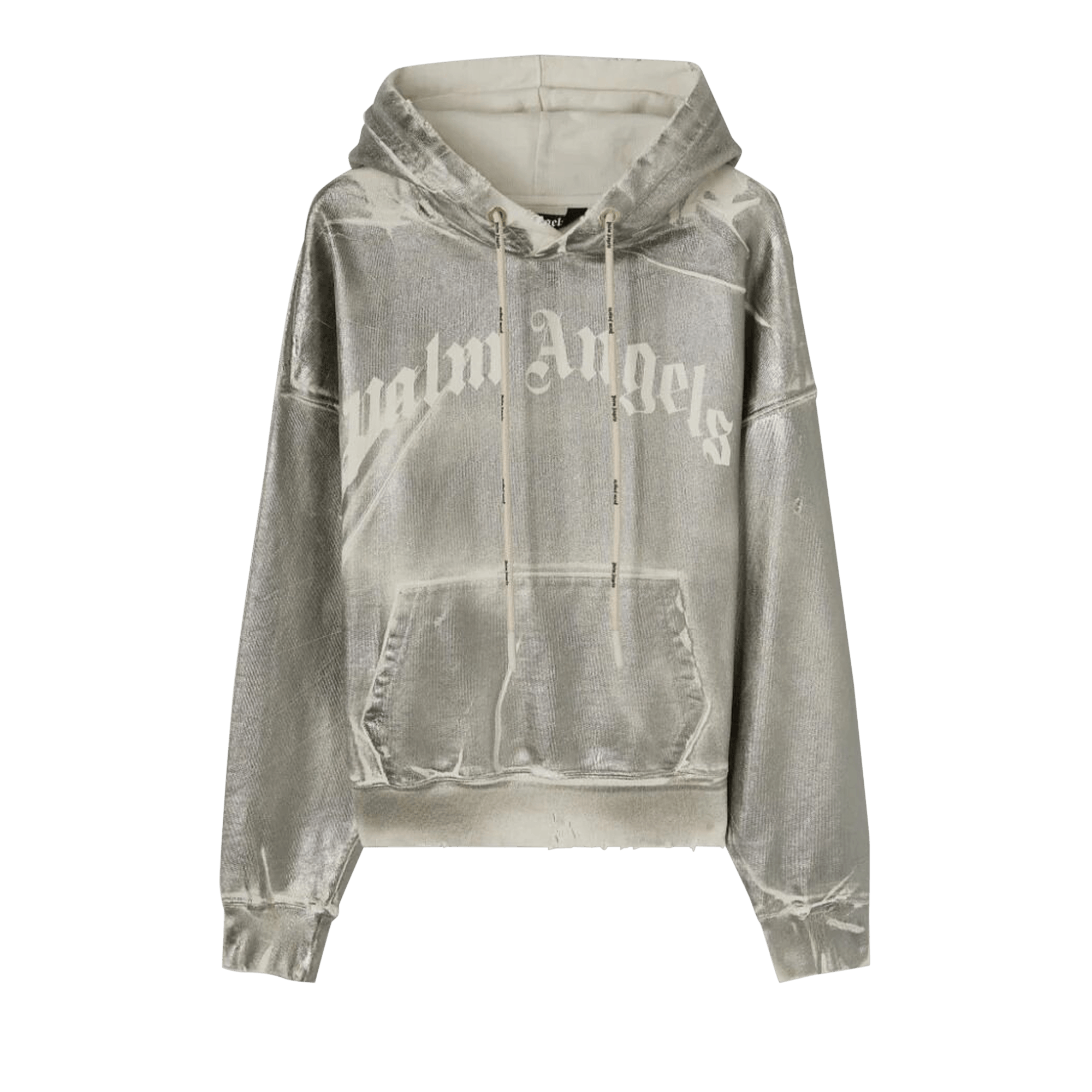 Palm Angels Metallic Hoodie 'Grey/White'