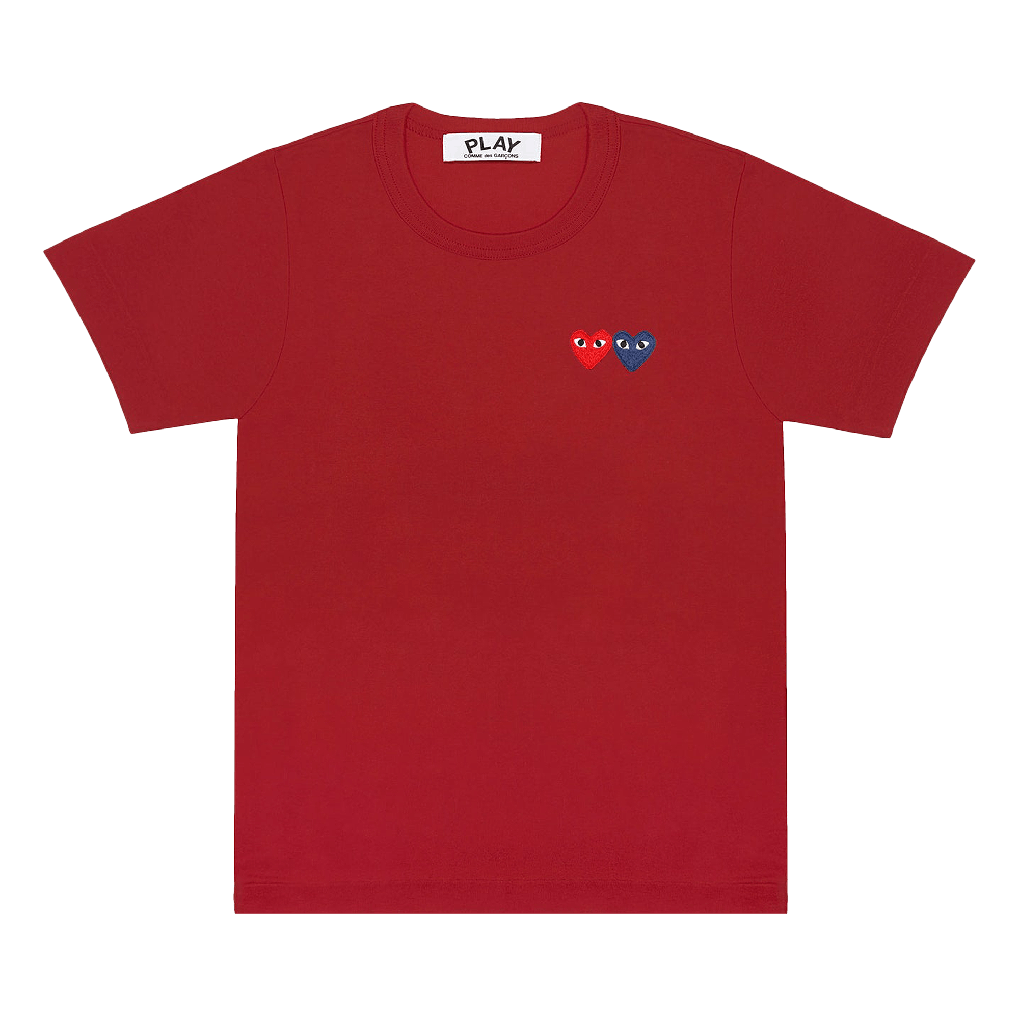 Comme des Garçons PLAY Double Hearts T-Shirt 'Burgundy'