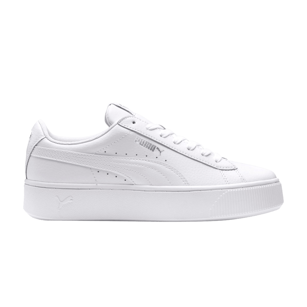 Pre-owned Puma Wmns Vikky Stacked 'white Silver'