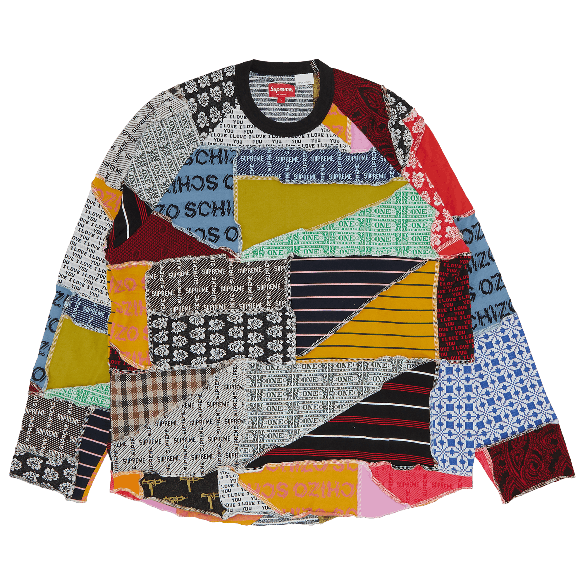Supreme Patchwork Jacquard Long-Sleeve Top 'Multicolor'