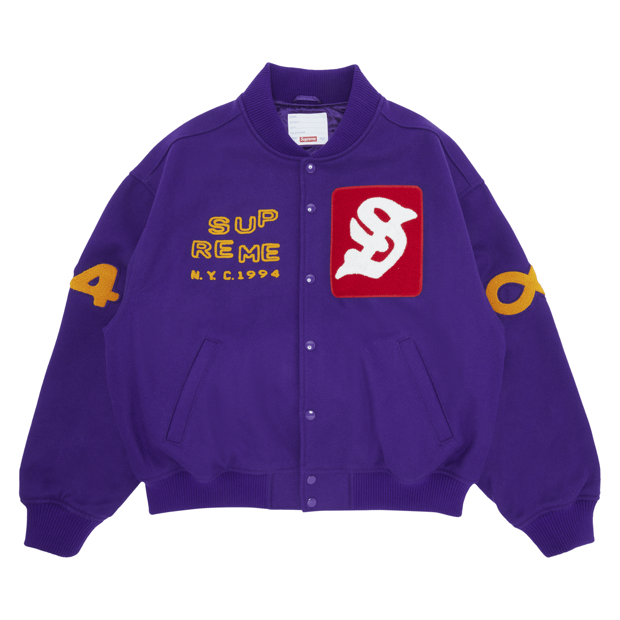 Supreme Tourist Varsity Jacket 'Purple'