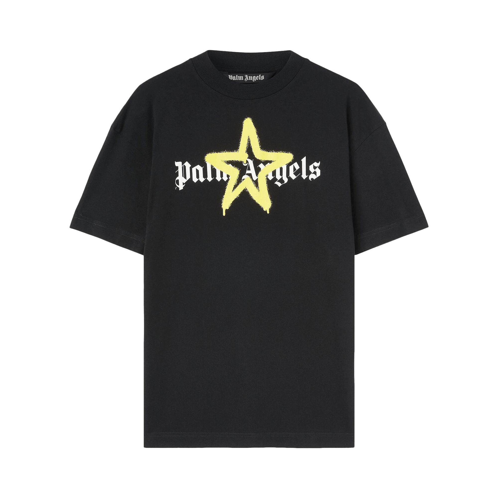 Palm Angels Star Sprayed Tee 'Black/Yellow'