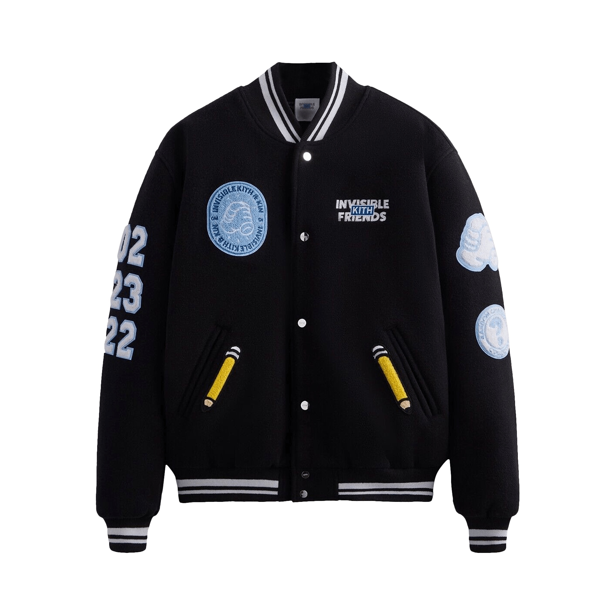 Kith x Invisible Friends Manteco Wool Varsity Jacket 'Black'