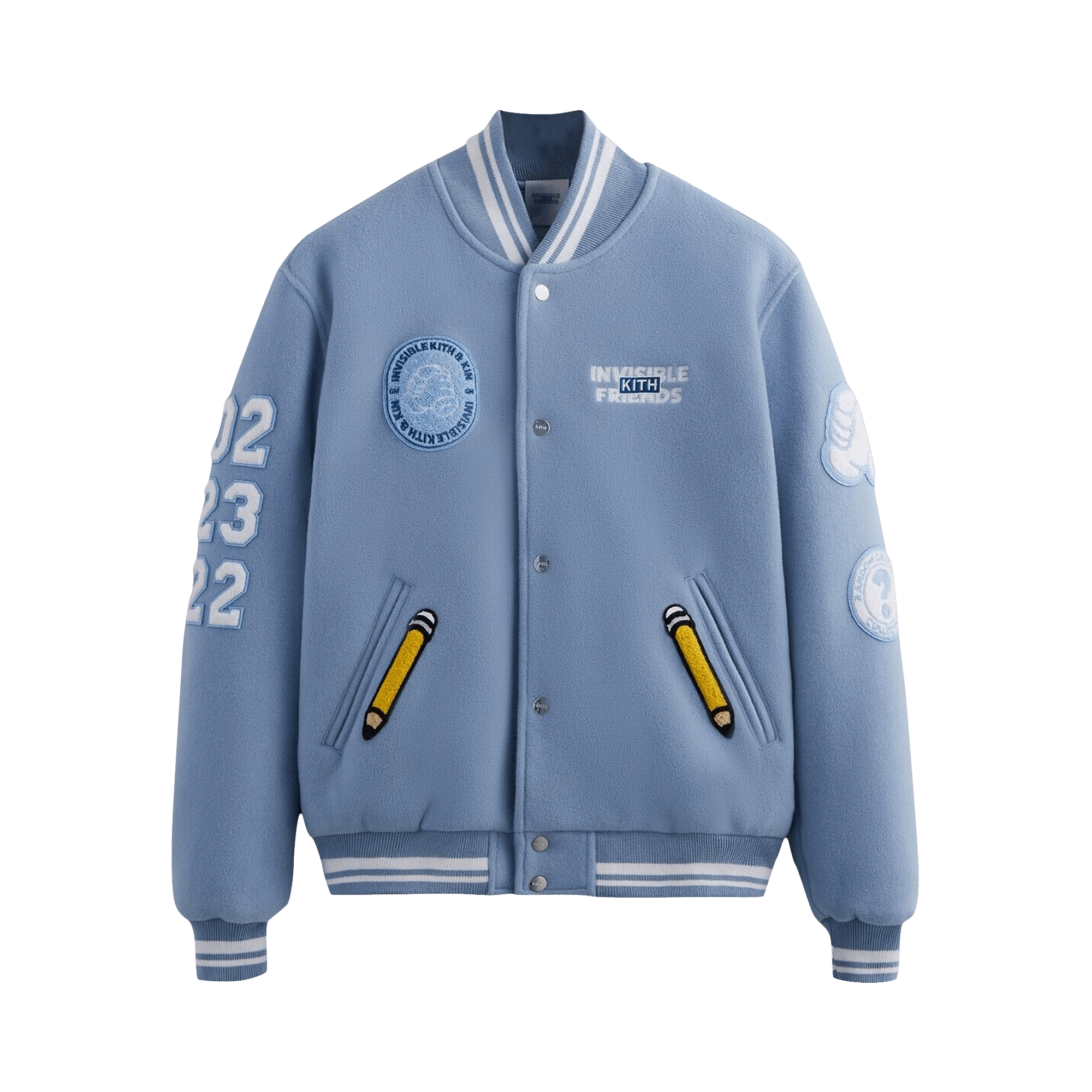 Kith x Invisible Friends Manteco Wool Varsity Jacket 'Larimar'
