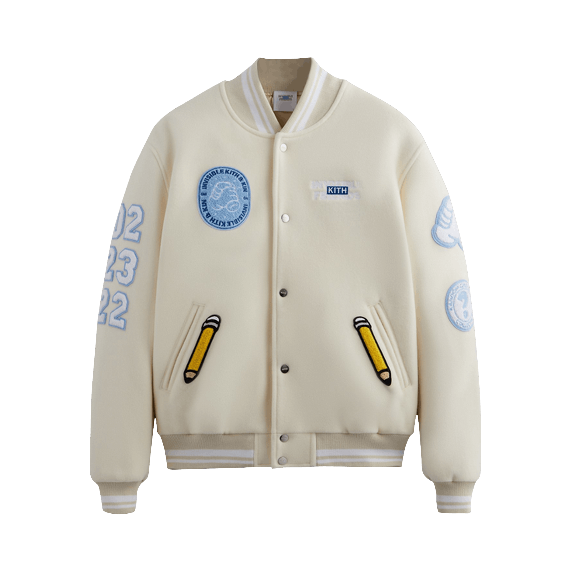 Kith x Invisible Friends Manteco Wool Varsity Jacket 'Sandrift'