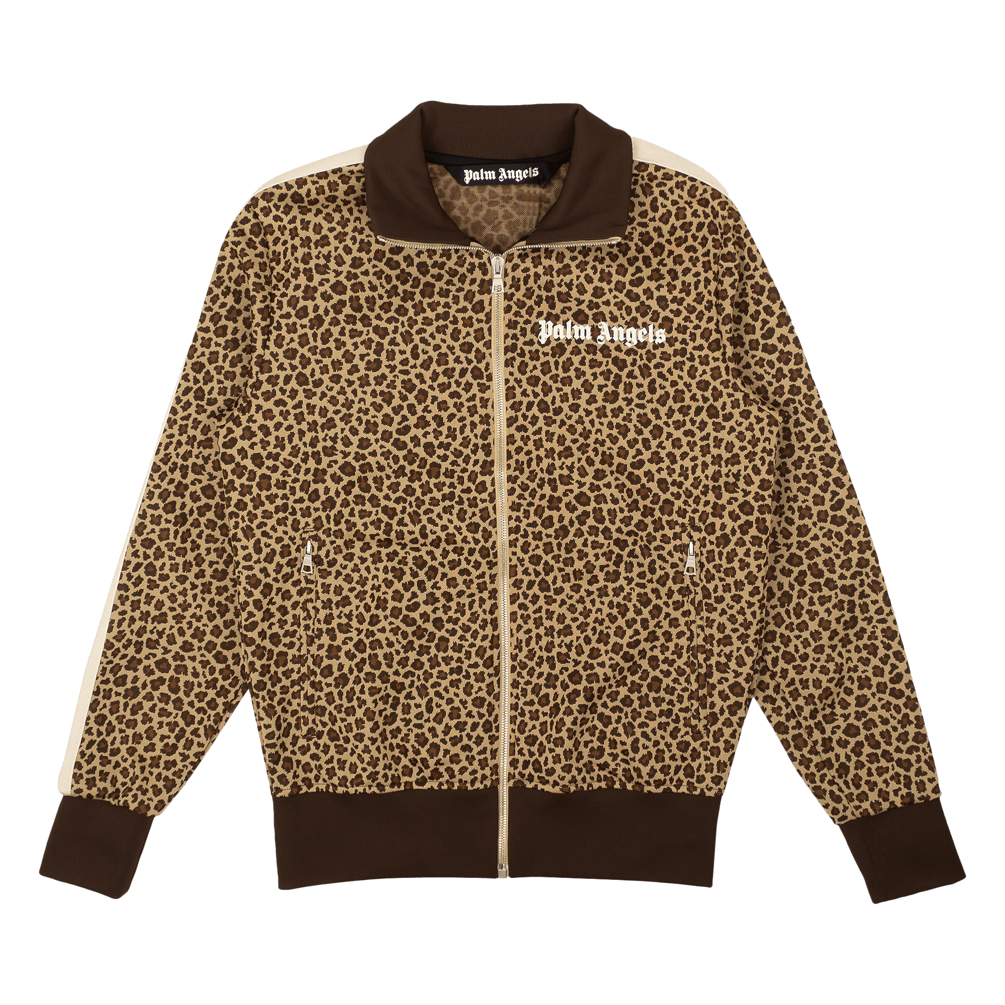 Palm Angels Leopard Jacquard Track Jacket 'Beige/Off White'