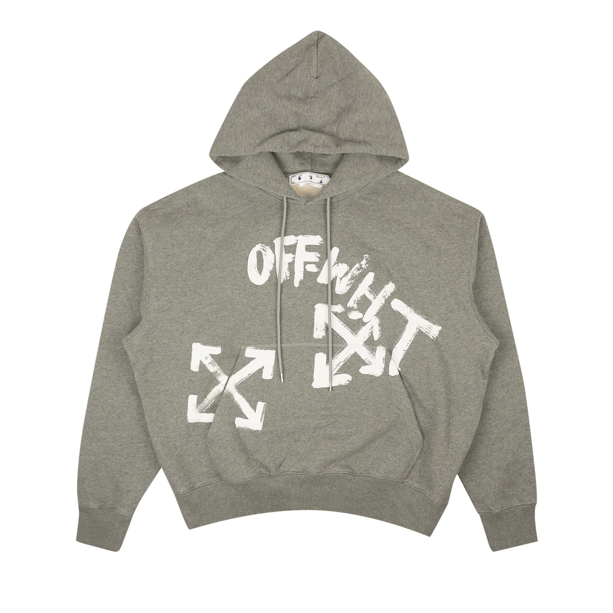 Off-White Paint Script Skate Hoodie 'Melange Grey/White'