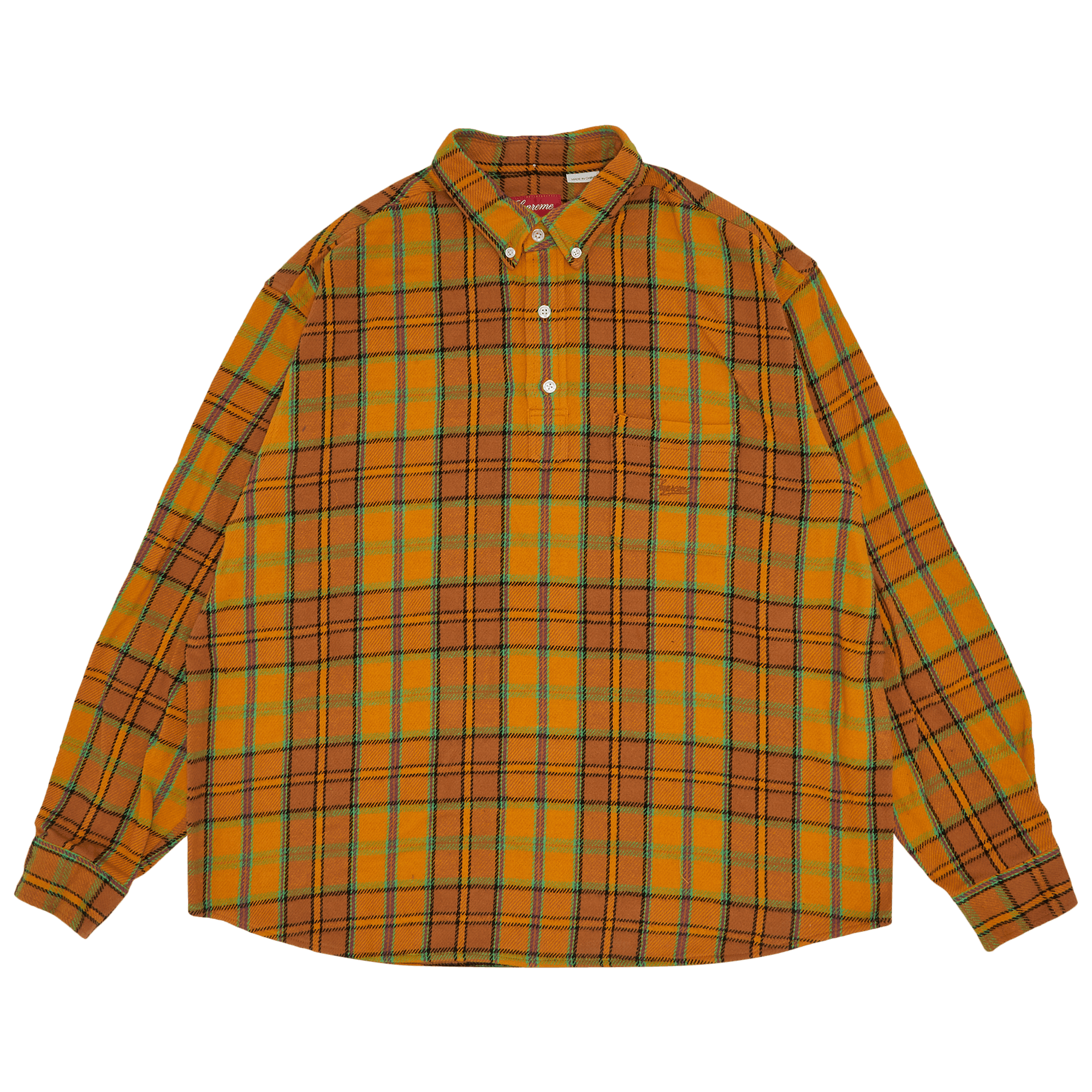 Supreme Pullover Plaid Flannel Shirt 'Gold'