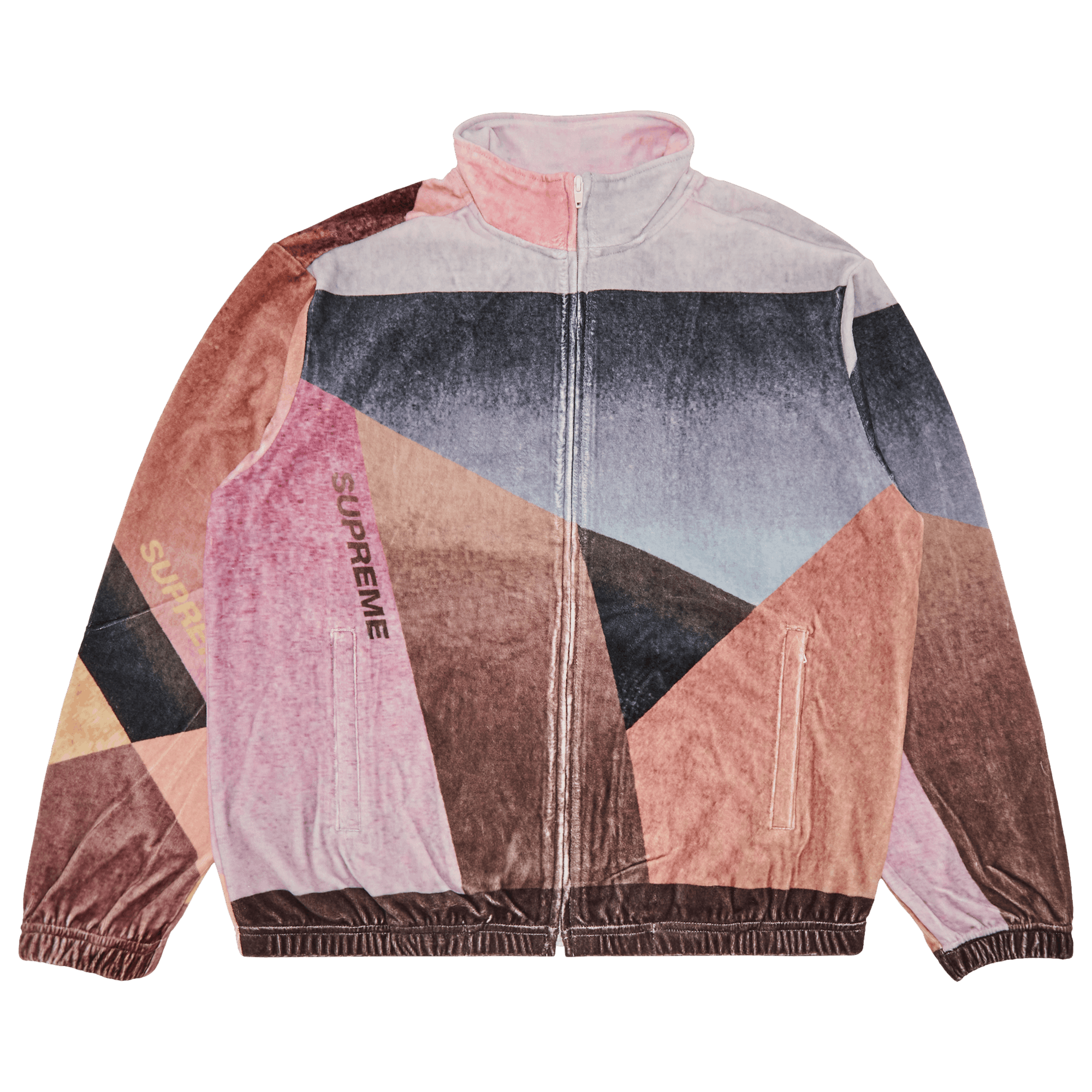 Supreme Geo Velour Track Jacket 'Pink'