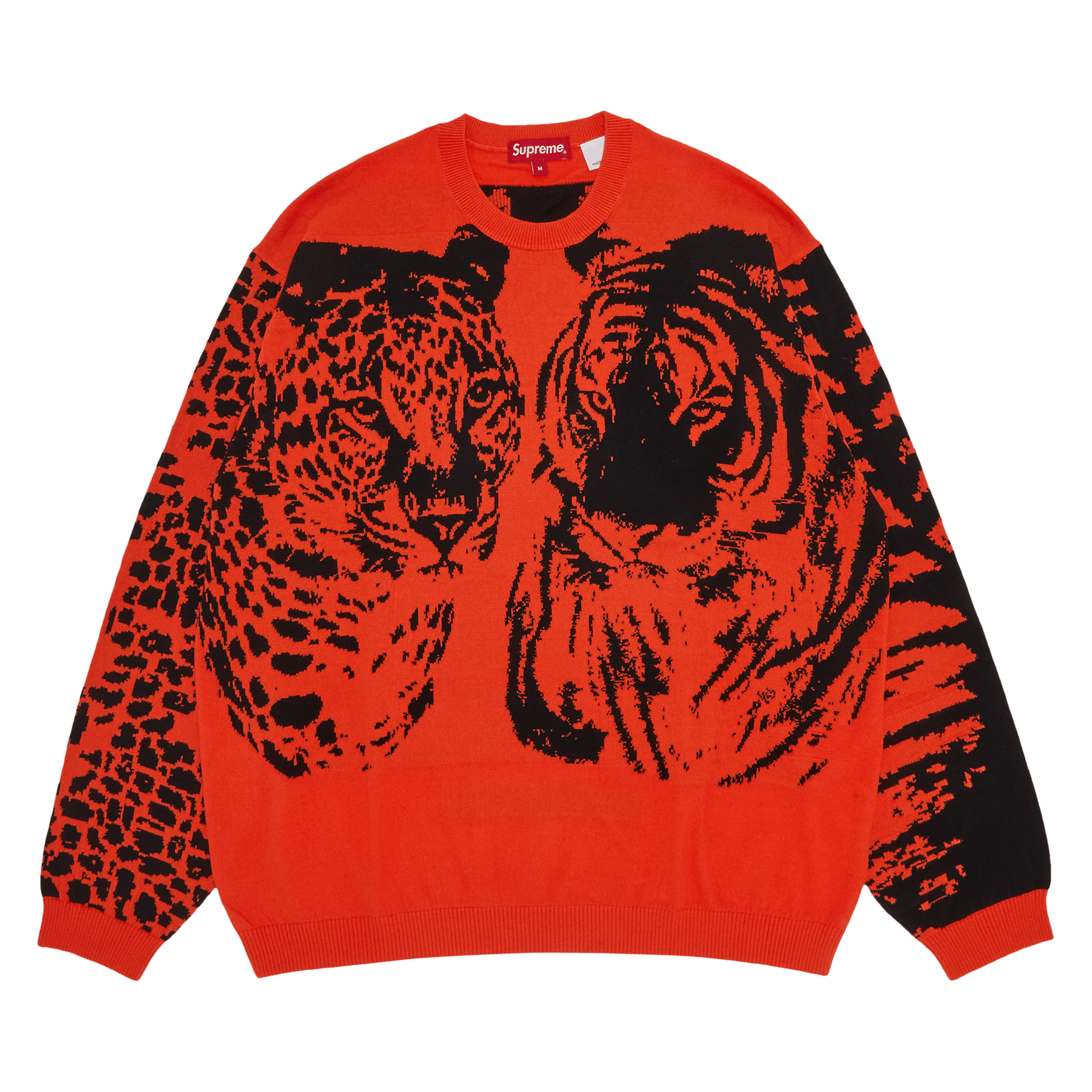 Supreme Big Cats Jacquard Long-Sleeve Top 'Orange'