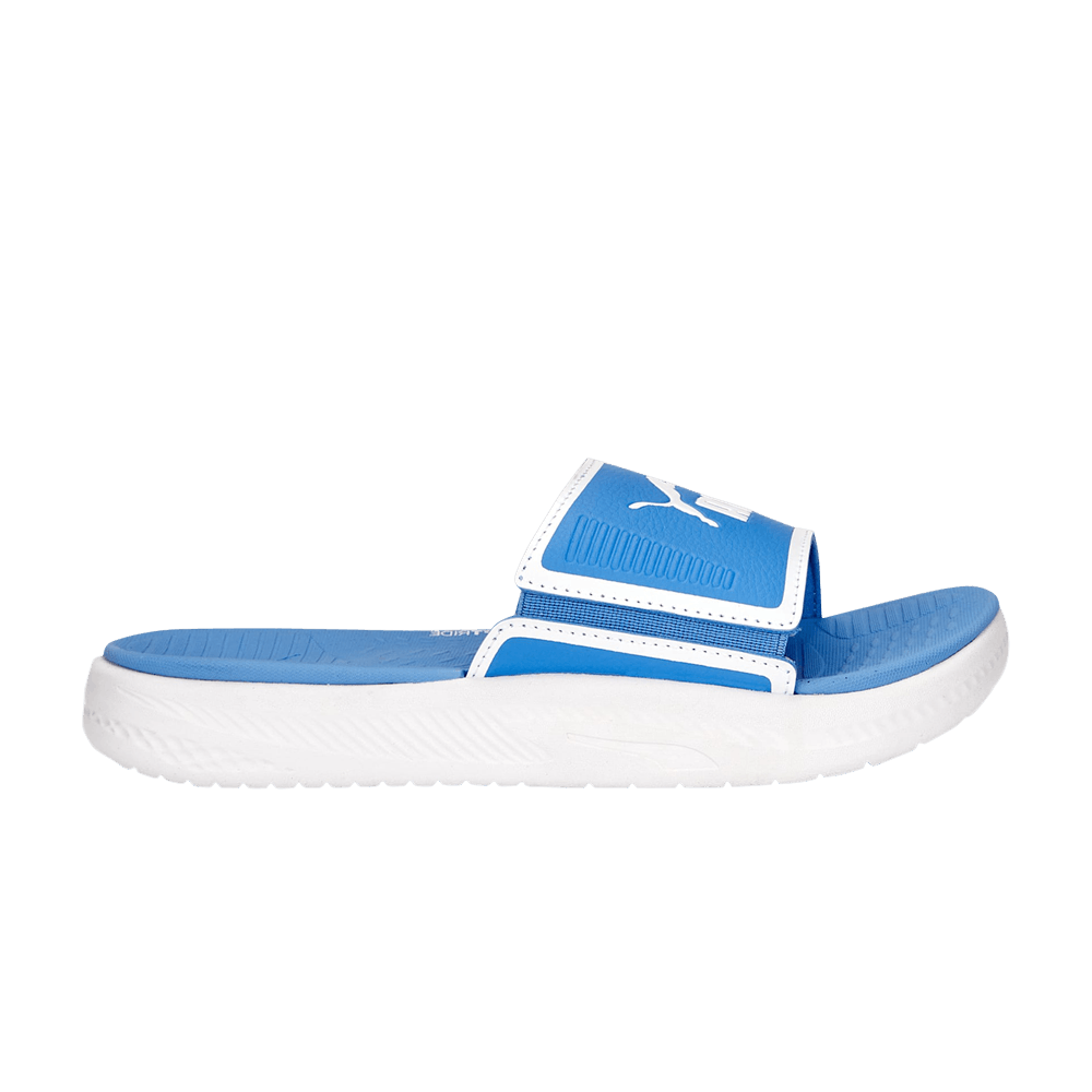 Pre-owned Puma Softride Slide Big Kid 'dusky Blue'