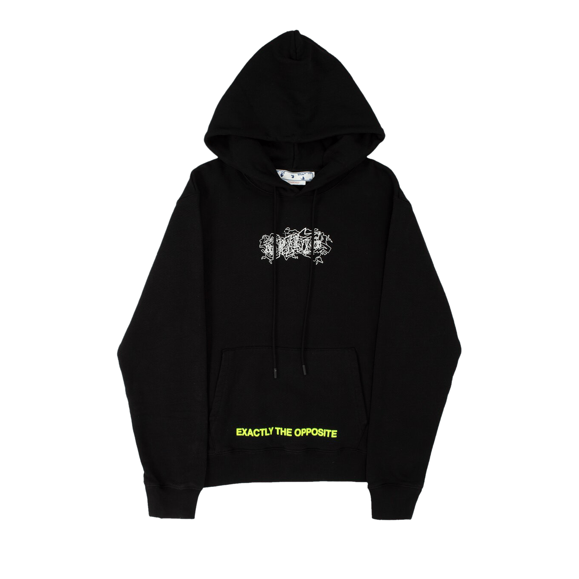 Off-White Graffiti Layer Slim Hoodie 'Black/White'