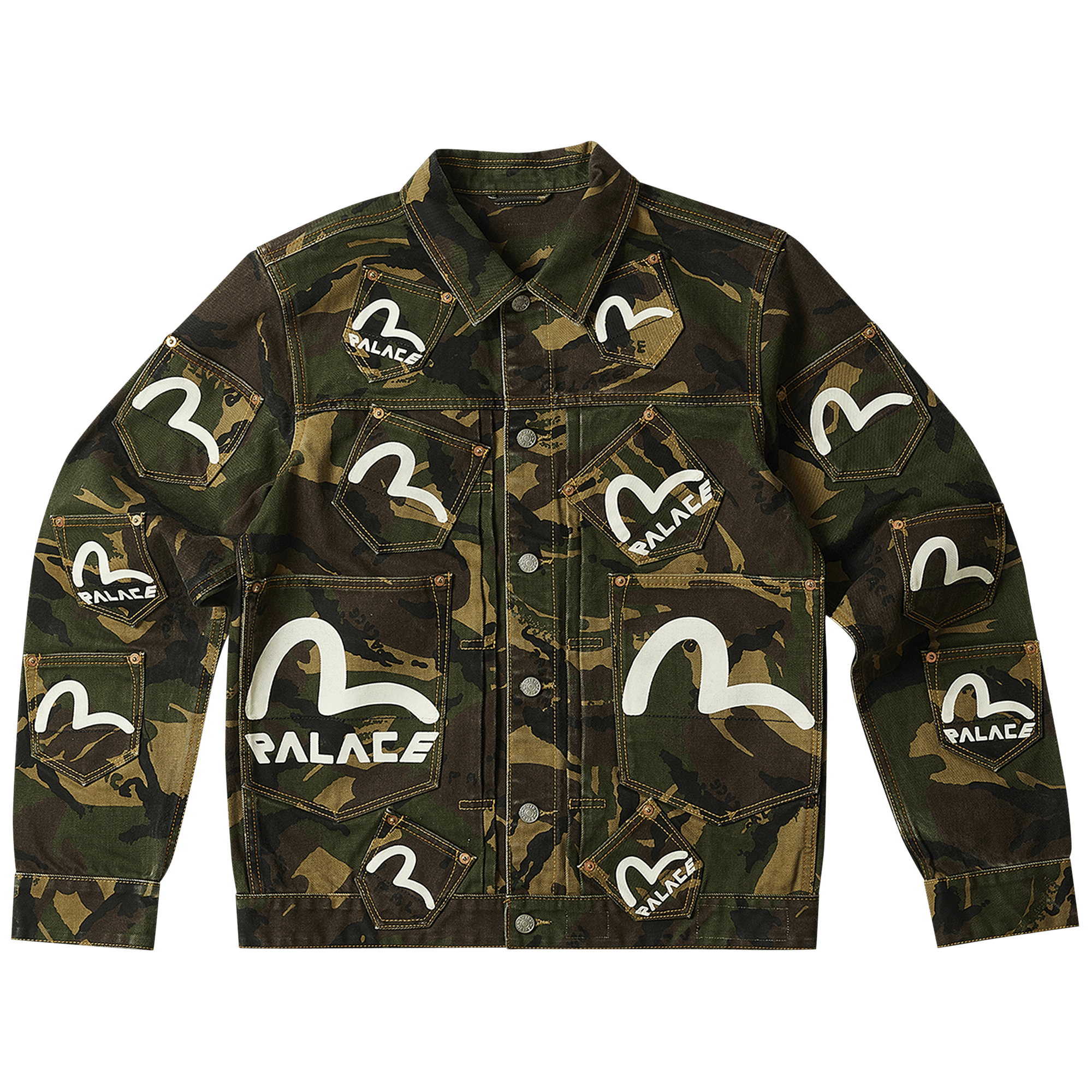 Palace x Evisu Type One Denim Jacket 'Camo'
