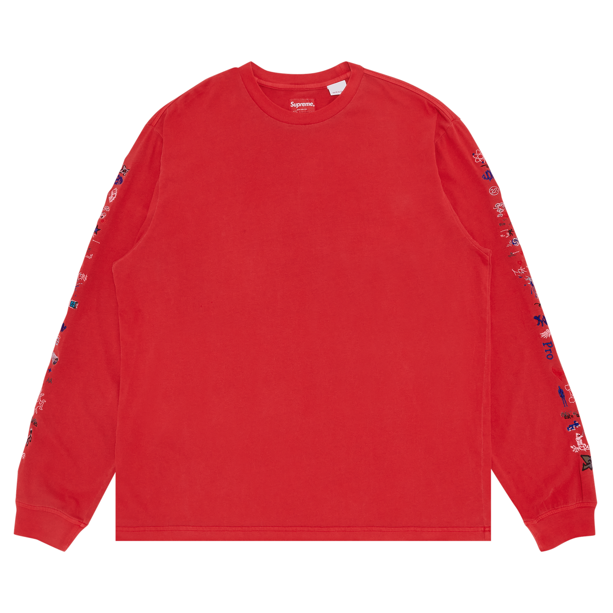 Supreme AOI Icons Long-Sleeve Top 'Washed Red'