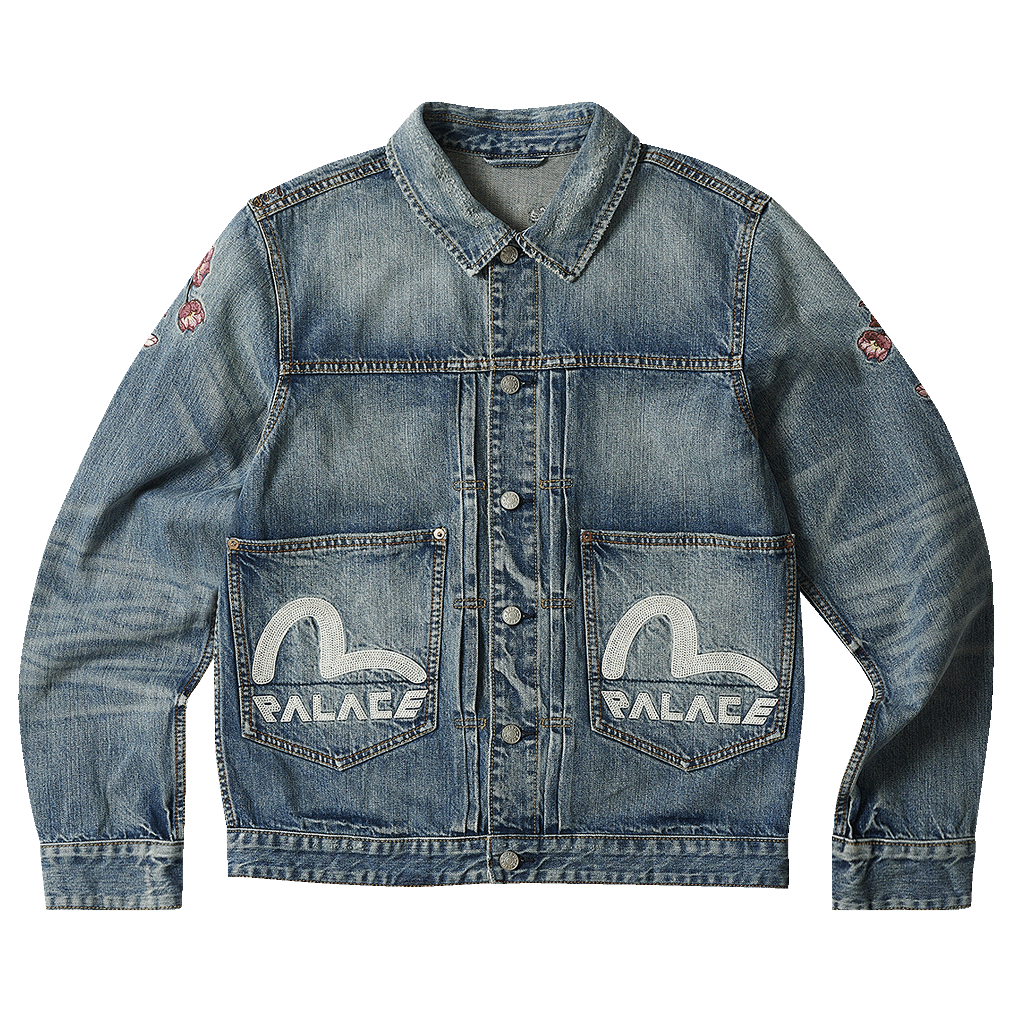 Palace x Evisu Type One Denim Jacket 'Stone Wash'