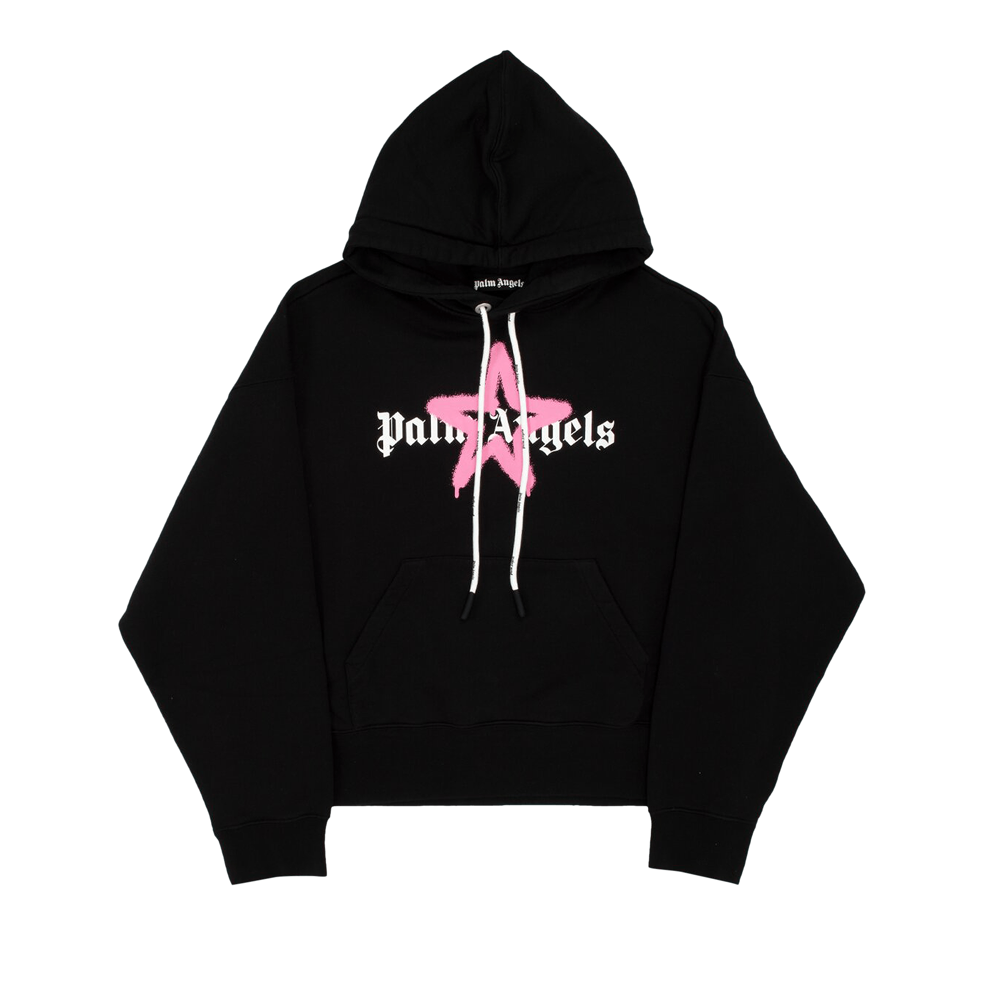 Palm Angels Star Sprayed Hoodie 'Black/Pink'