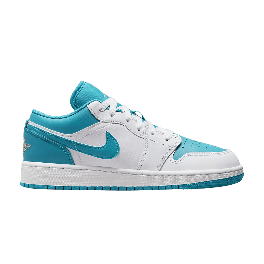 Pre-owned Air Jordan 1 Low Gs 'aquatone' In White