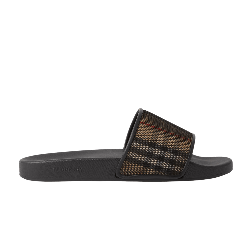 Pre-owned Burberry Check Slide 'archive Beige Mesh' In Brown