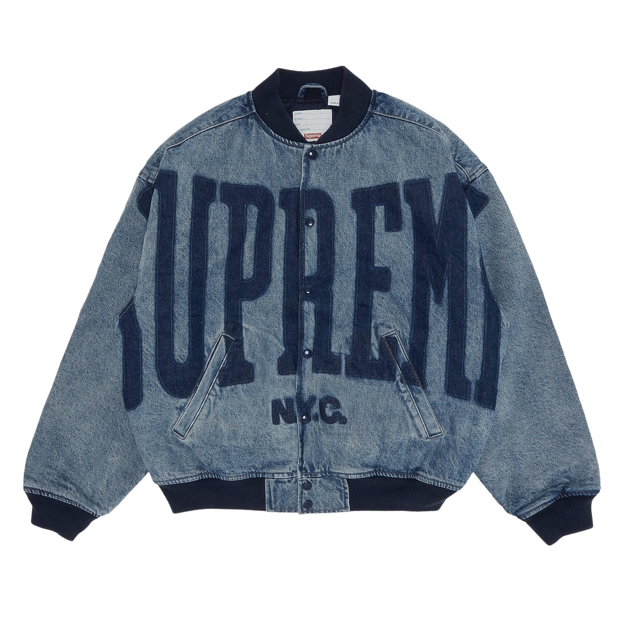 Supreme Washed Knockout Denim Varsity Jacket 'Washed Blue'