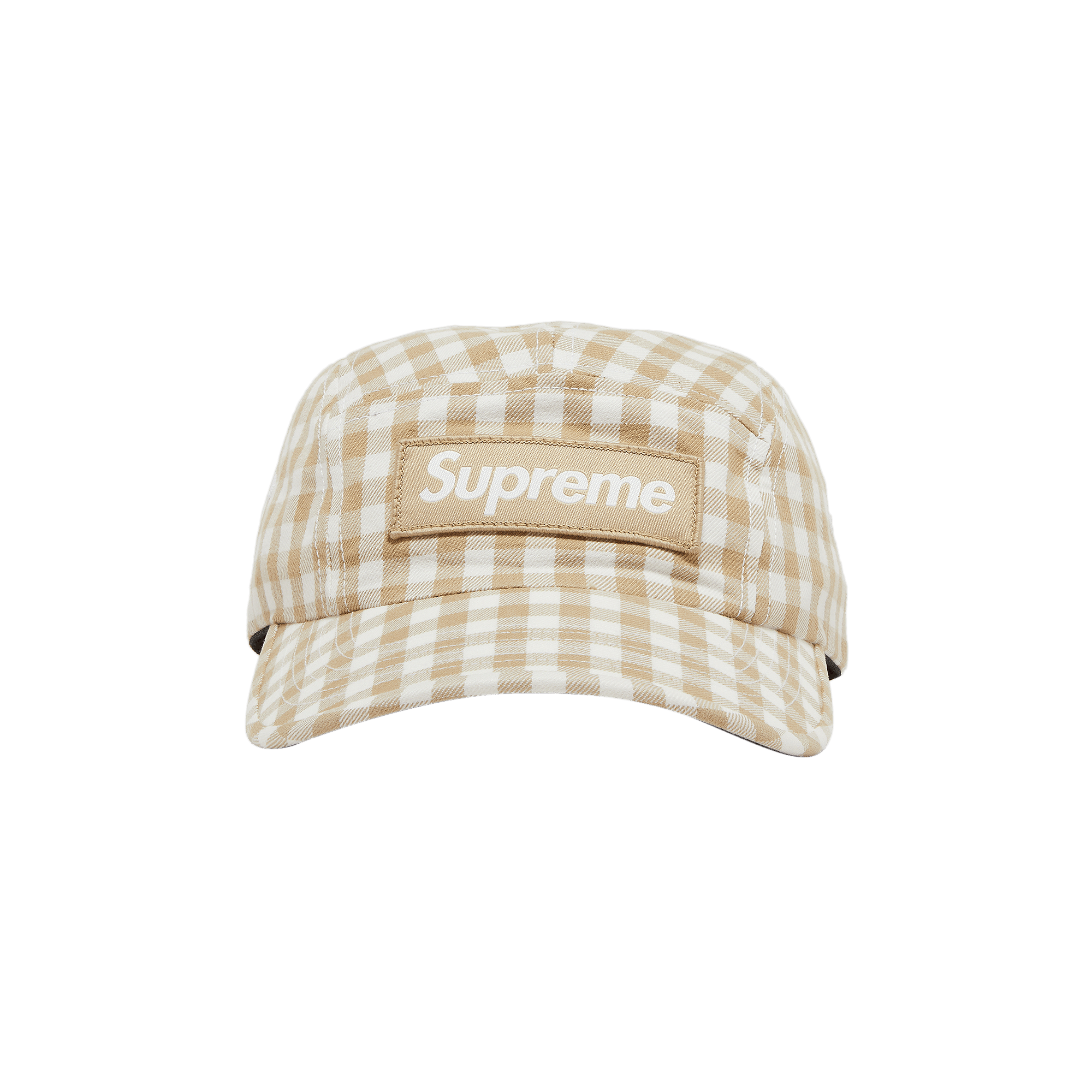 Supreme Gingham Camp Cap 'Tan'