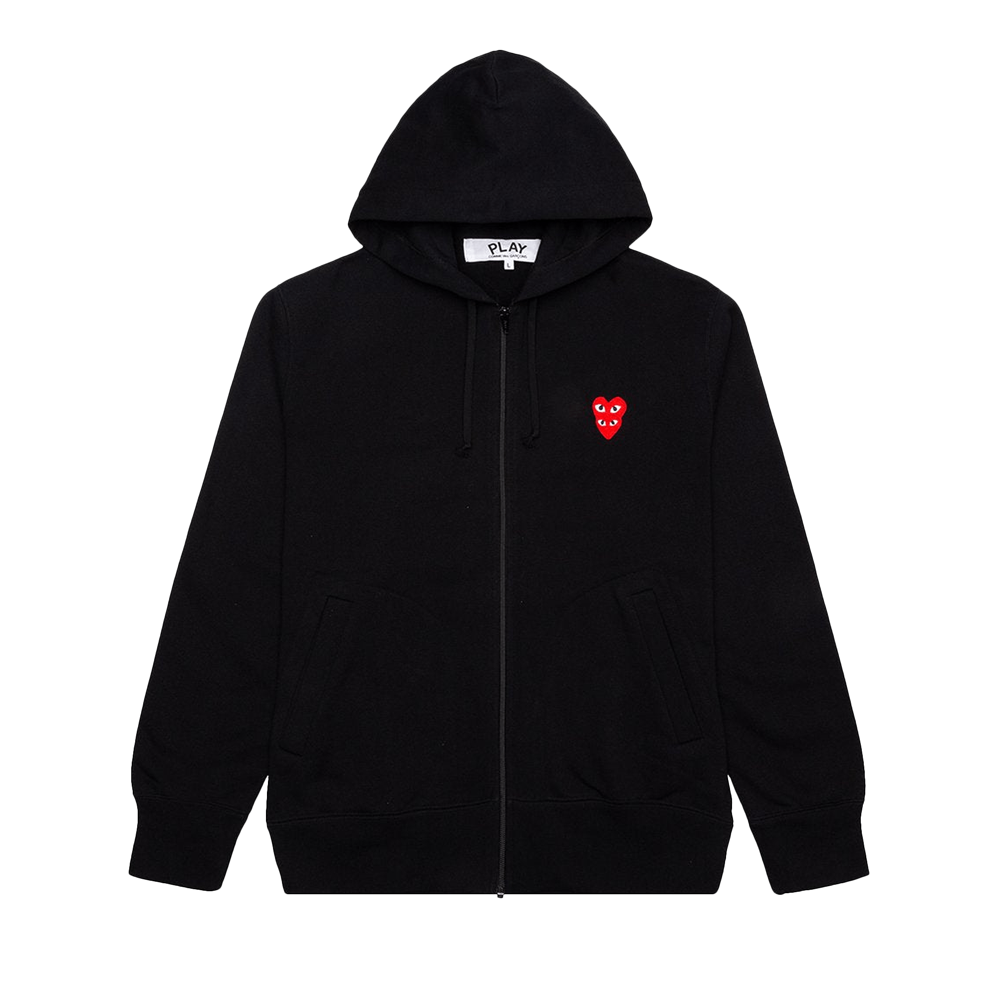 Comme des Garçons PLAY Stacked Heart Hooded Sweatshirt 'Black'