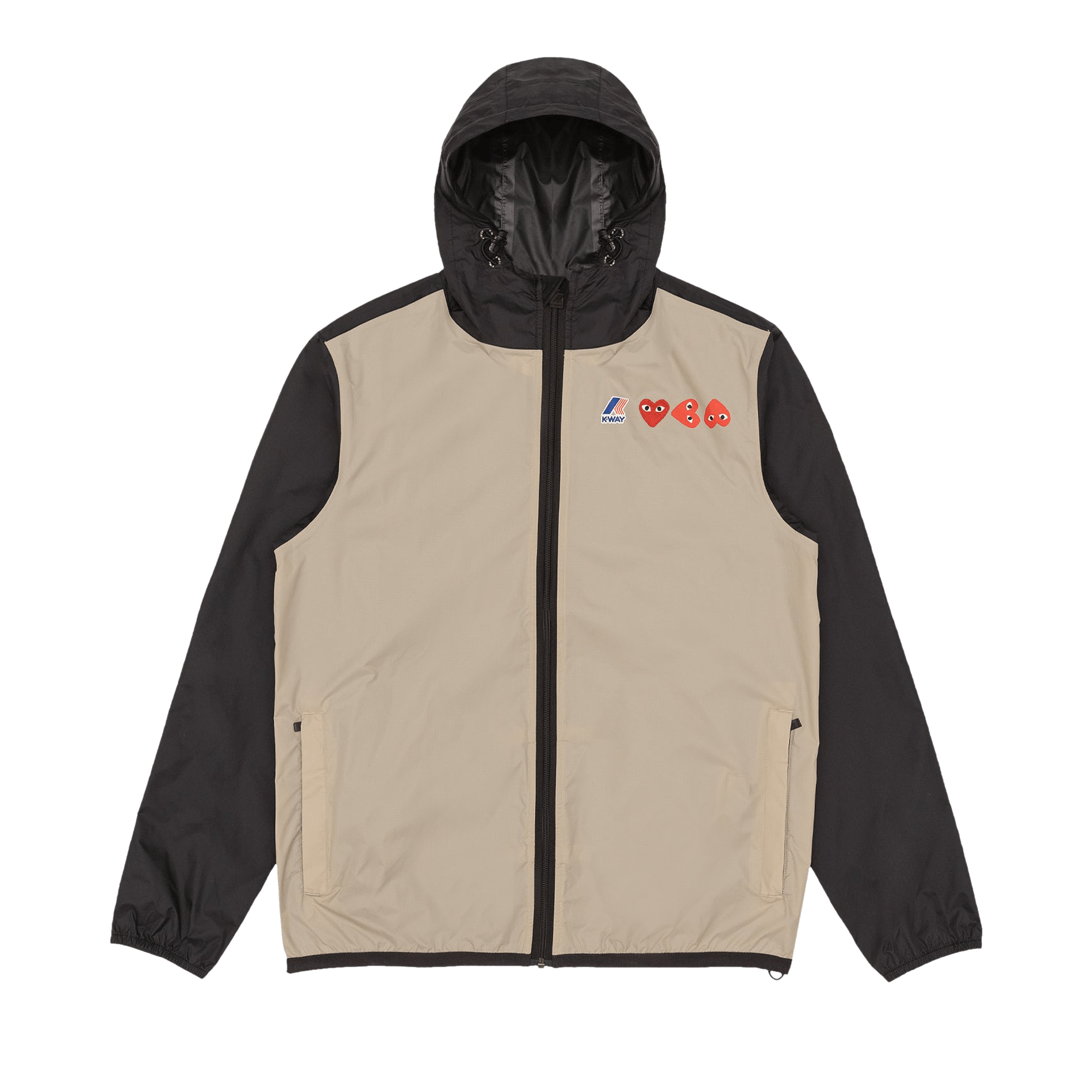 Comme des Garçons PLAY K-Way Hoodie Full Zip 'Beige/Black'