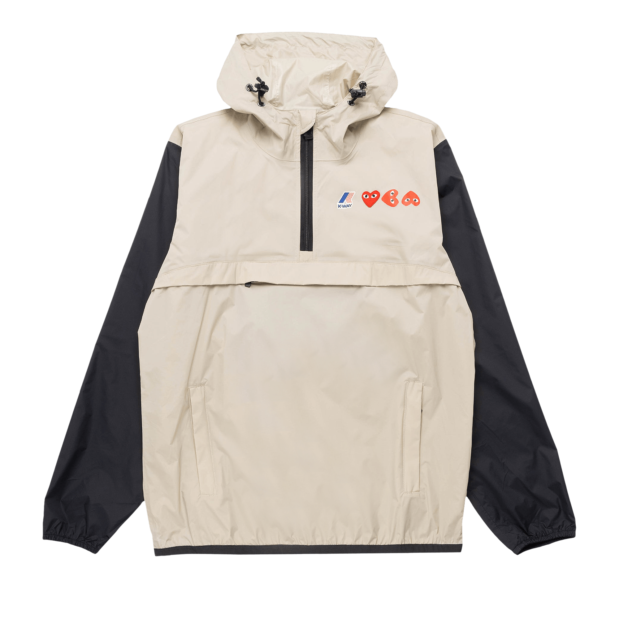 Comme des Garçons PLAY x K-Way Full Zip Hoodie 'Beige/Black'