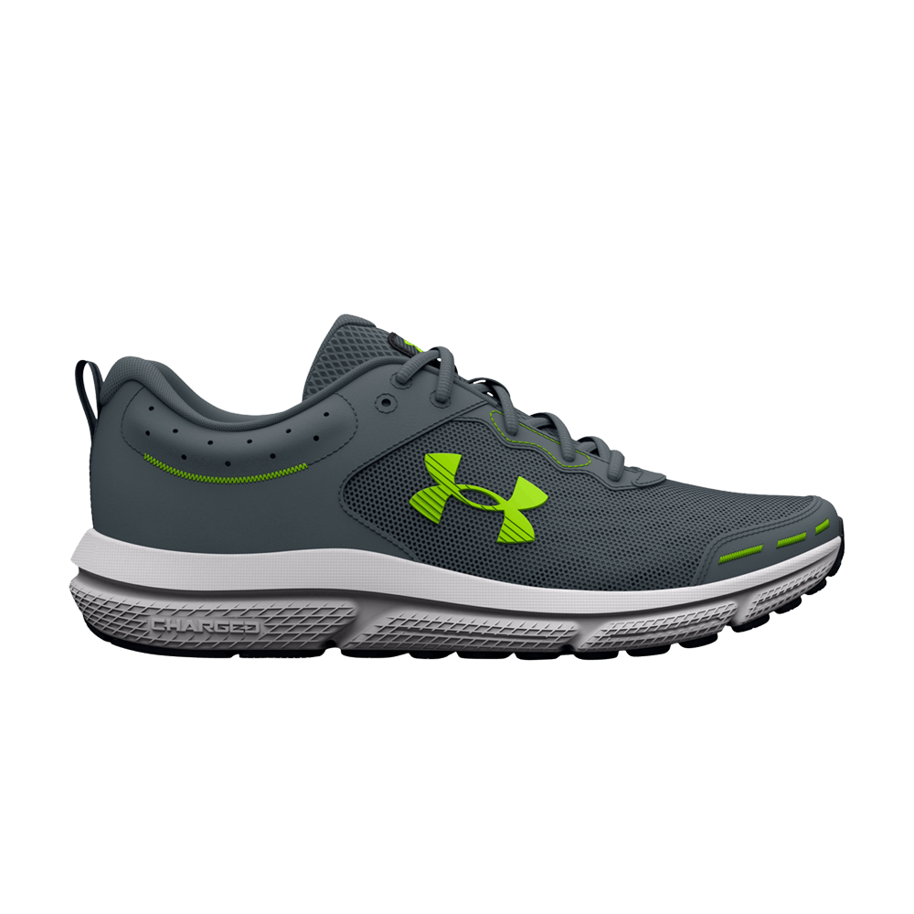 Pre-owned Under Armour Charged Assert 10 'gravel Lime Surge' In Grey