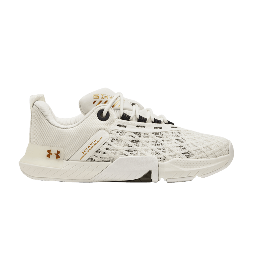 Pre-owned Under Armour Wmns Tribase Reign 5 'ivory Metallic Gold' In Cream