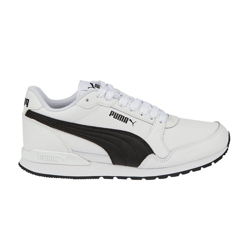 Pre-owned Puma St Runner V3 Leather Big Kid 'white Black'