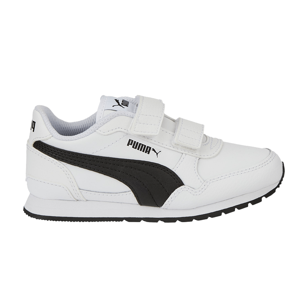 Pre-owned Puma St Runner V3 Leather Little Kid 'white Black'
