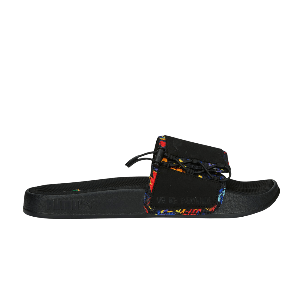 Pre-owned Puma Leadcat 2.0 Slide 'pride - We Are Everywhere' In Black